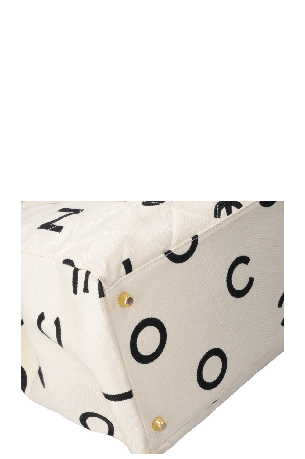 CHANEL Tote Bag Lettres Logo Blanc