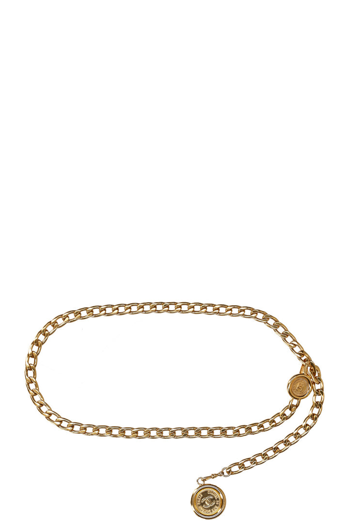 CHANEL Chain Belt with Pendant Gold