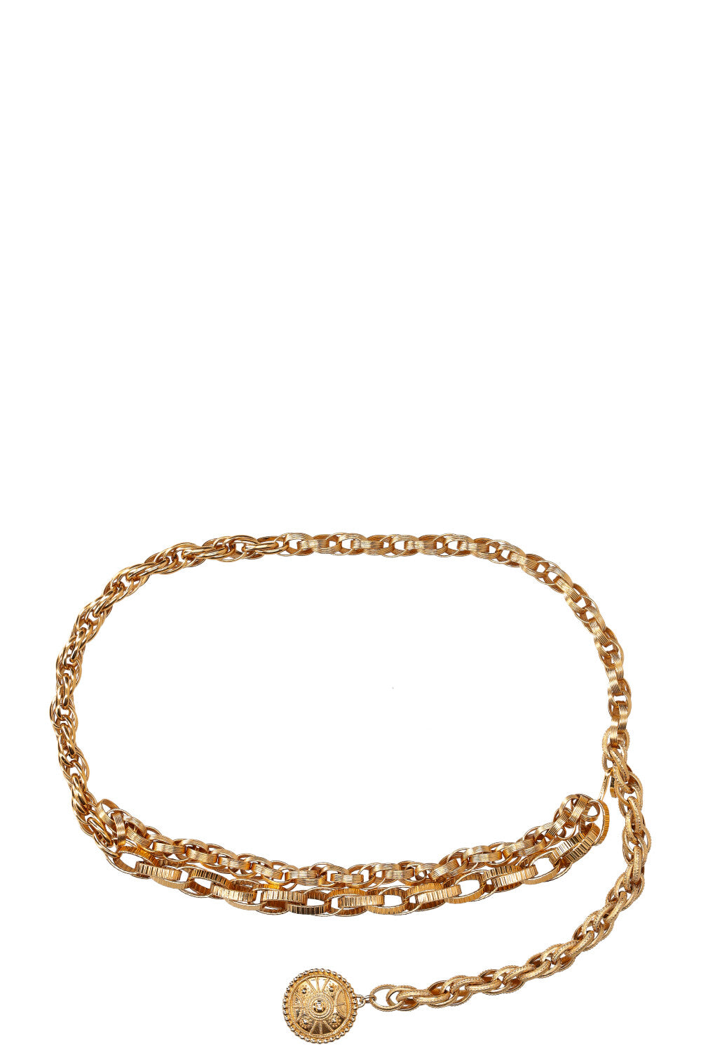 CHANEL Chain Belt with Circle Pendant Gold