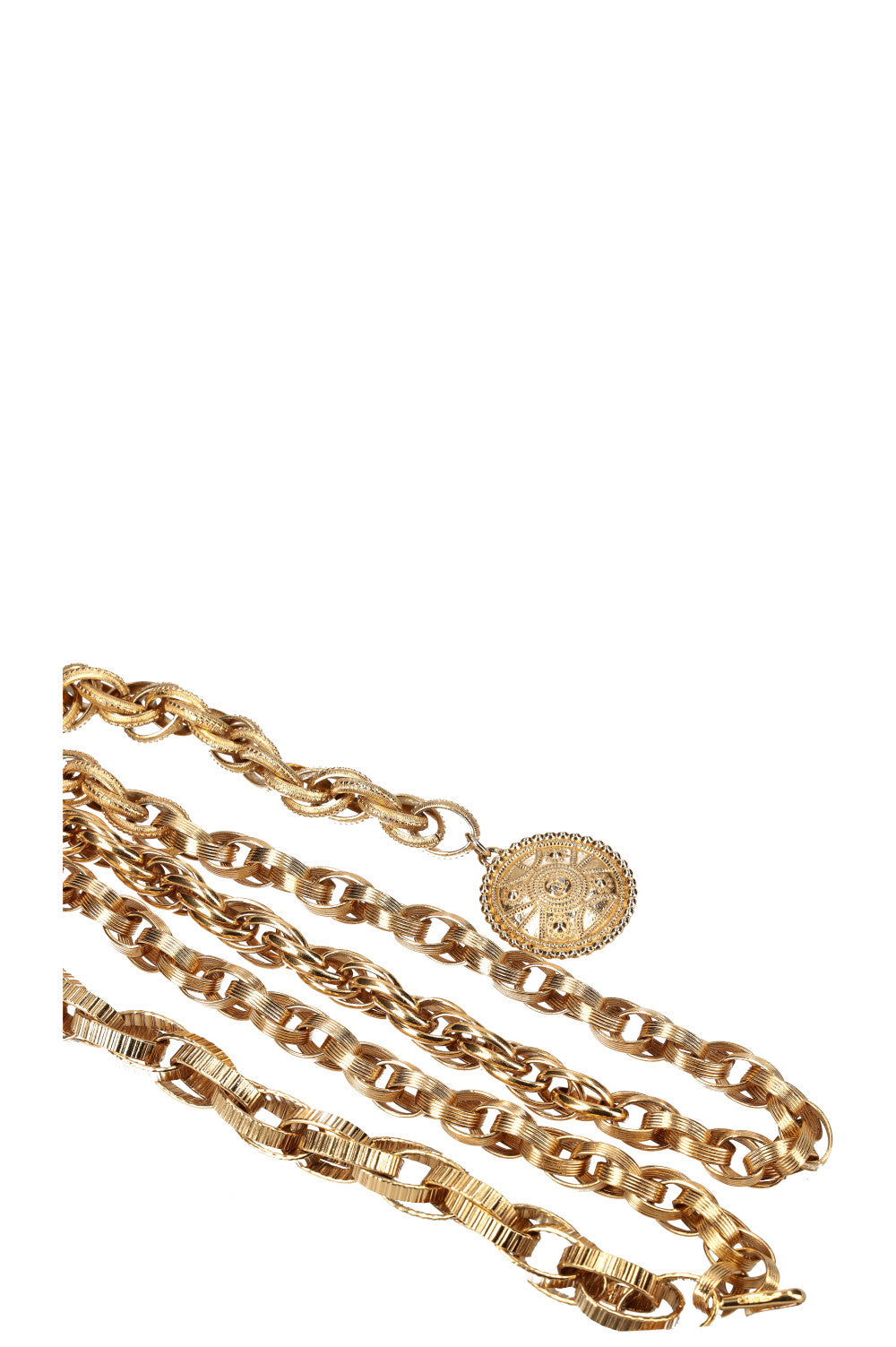 CHANEL Chain Belt with Circle Pendant Gold