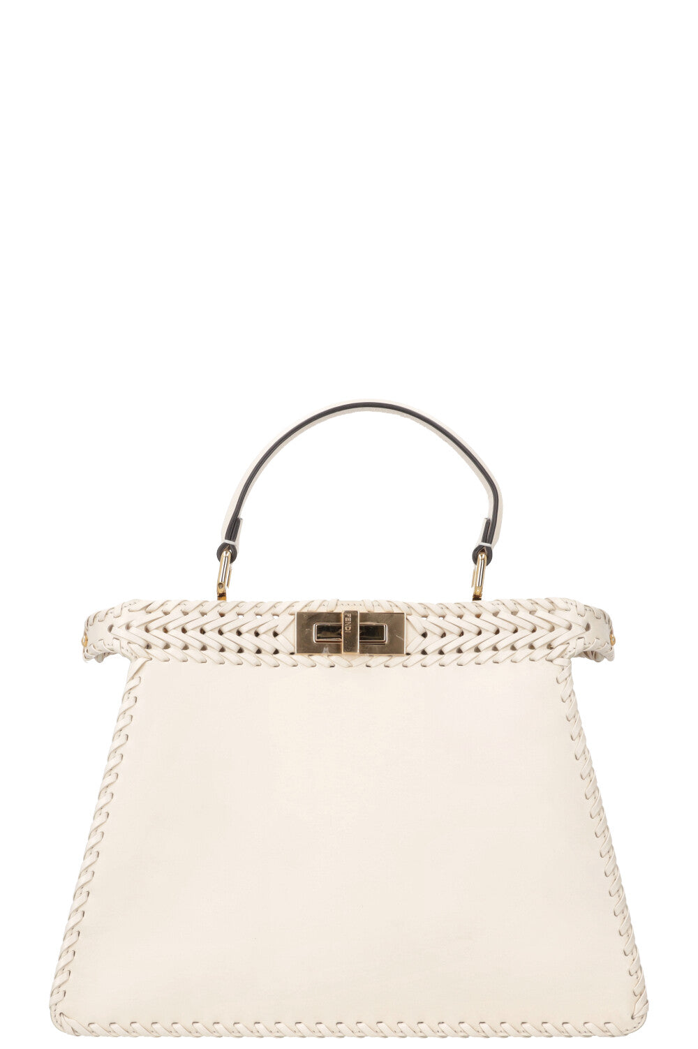 FENDI Peekaboo ISeeU Woven Handbag Cream