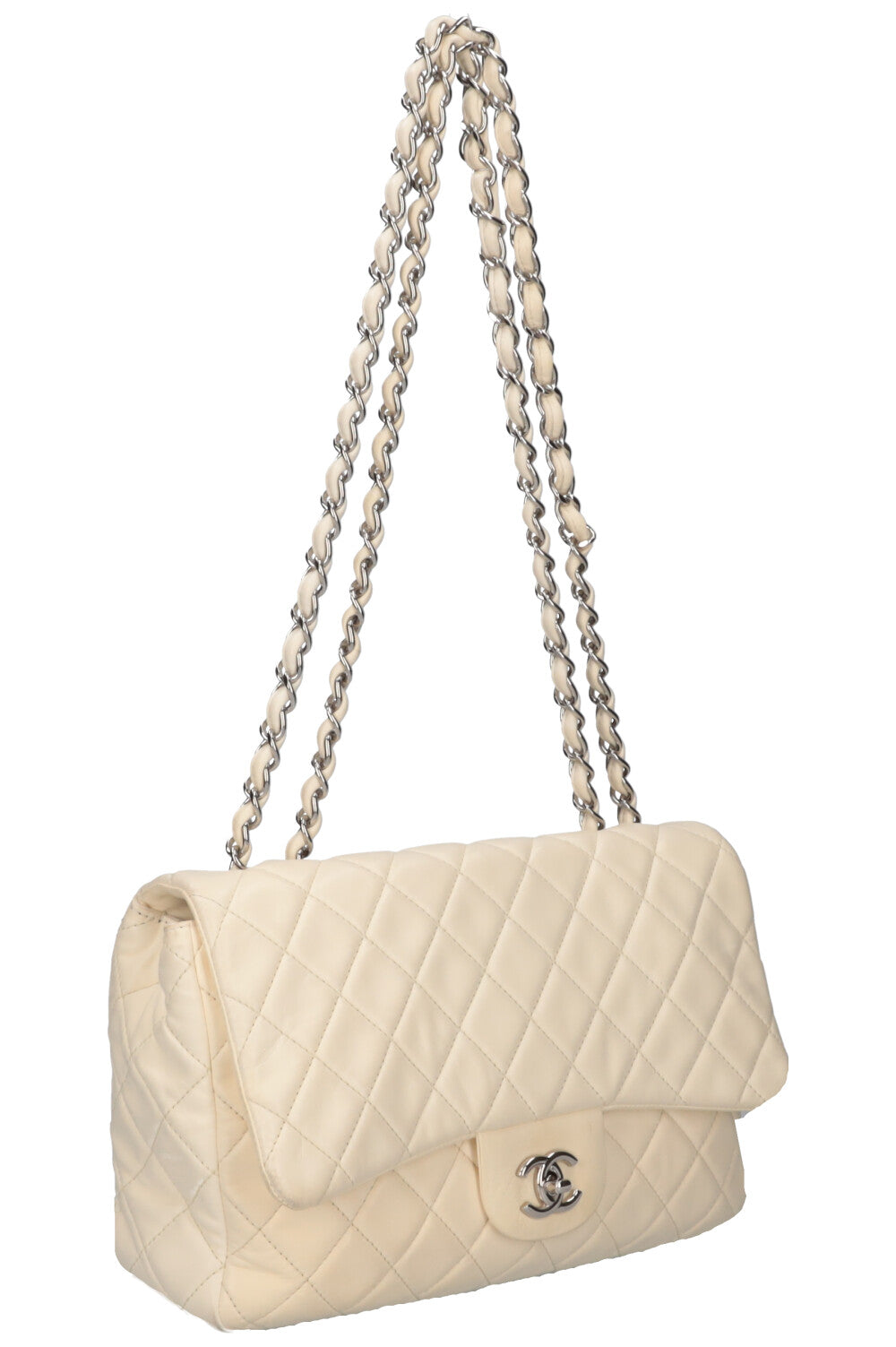 CHANEL Single Flap Bag White