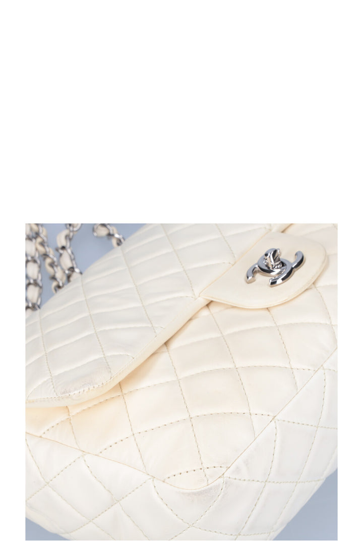 CHANEL Single Flap Bag White