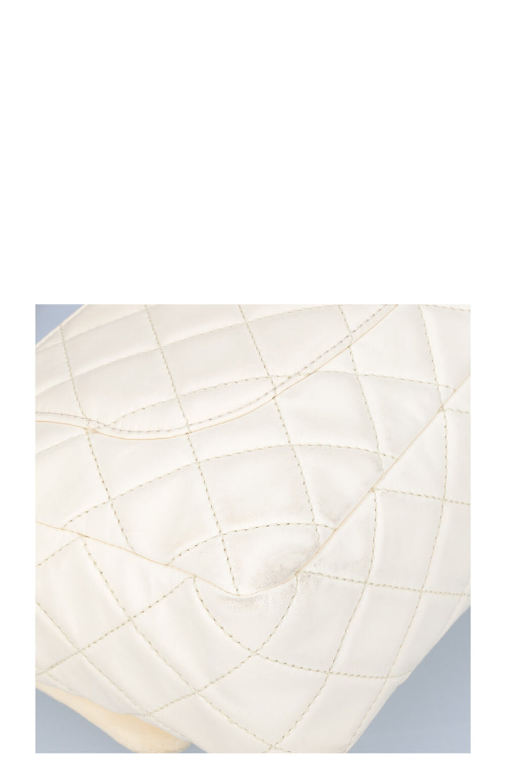 CHANEL Single Flap Bag White