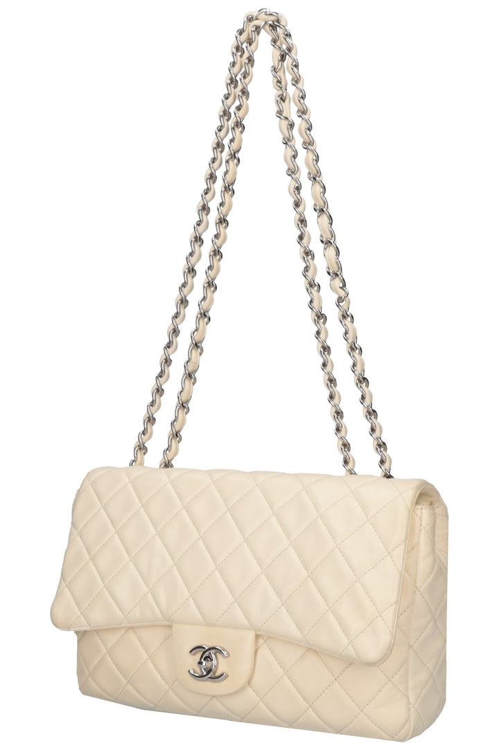 CHANEL Single Flap Bag White