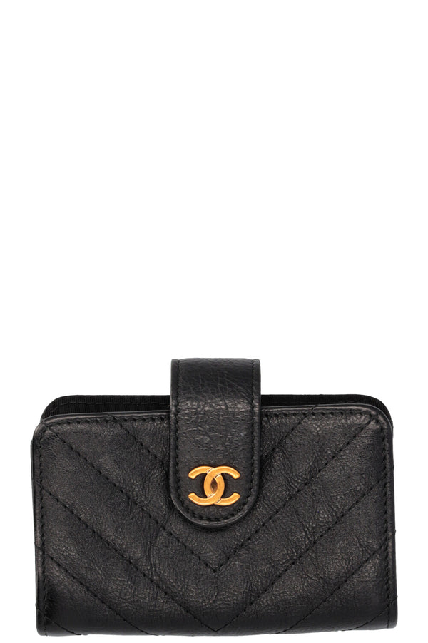 CHANEL CC Card Holder Leather Black