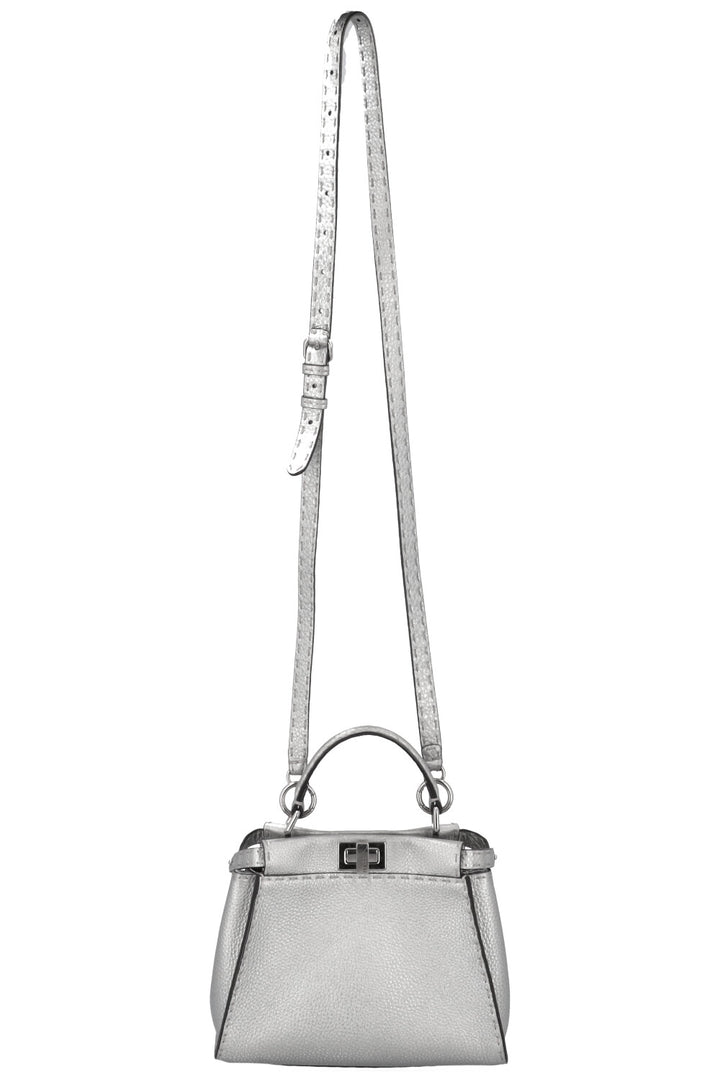 FENDI Peekaboo Bag Mini Leather Silver