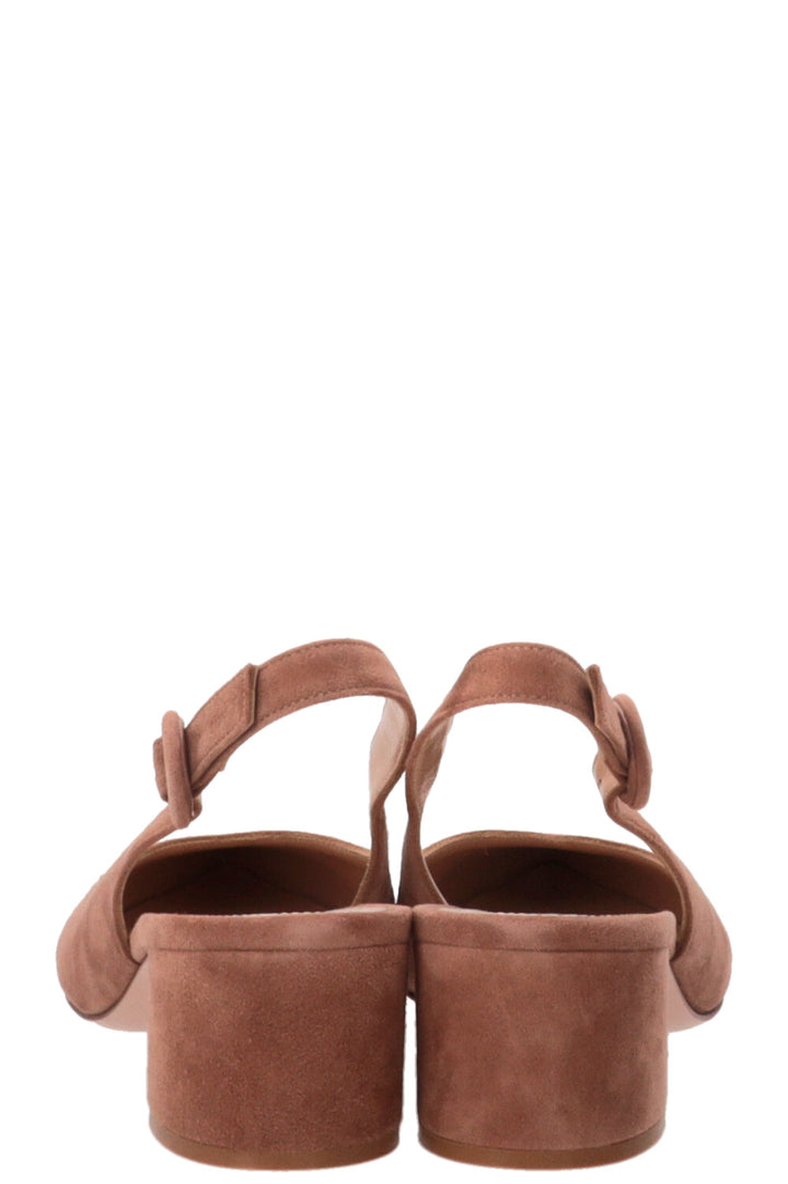 GIANVITO ROSSI Amee Praline Escarpins Slingback Daim Nude