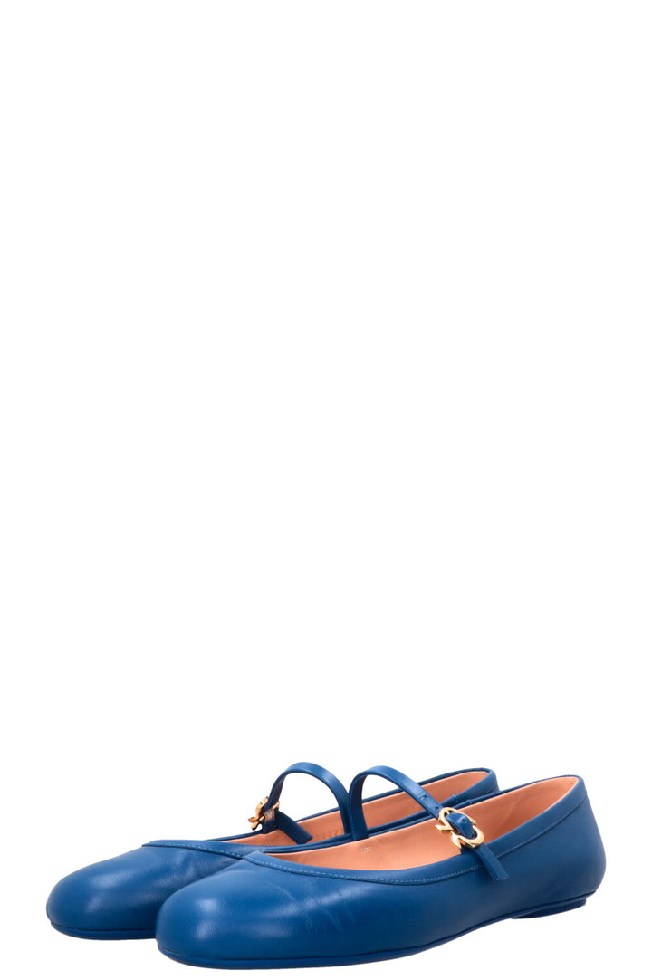 GIANVITO ROSSI Carla Ballerinas Leather Blue