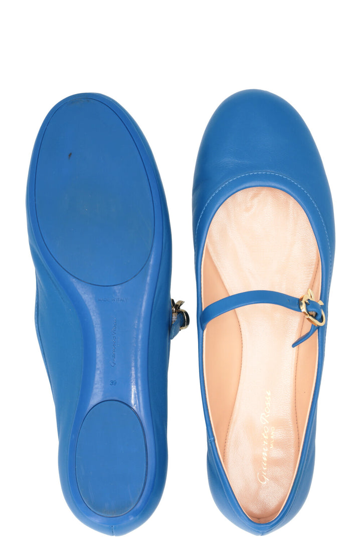 GIANVITO ROSSI Carla Ballerinas Leather Blue