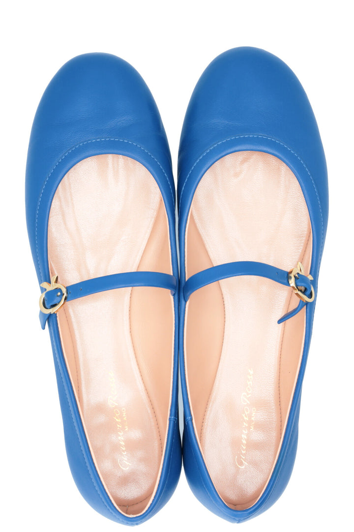 GIANVITO ROSSI Carla Ballerinas Leather Blue