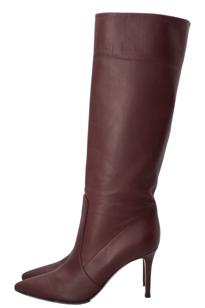 GIANVITO ROSSI Hansen 85 Boots Leather Burgundy
