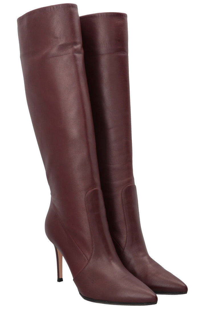 GIANVITO ROSSI Hansen 85 Boots Leather Burgundy