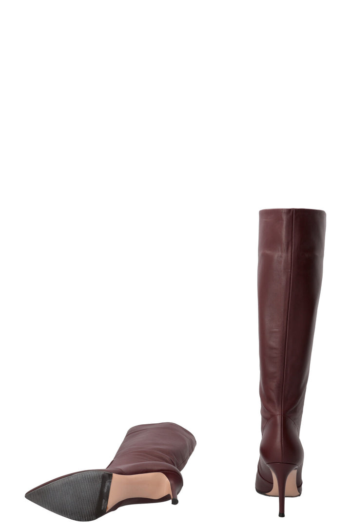 GIANVITO ROSSI Hansen 85 Boots Leather Burgundy