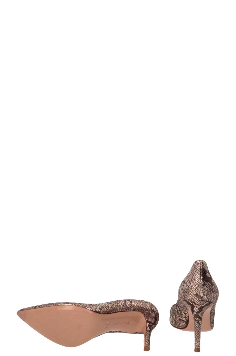 GIANVITO ROSSI Heels Python Metallic Gold Beige