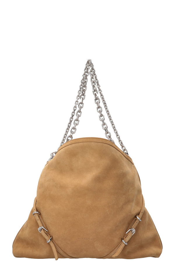 GIVENCHY Voyou Chain Bag Medium Suede Beige