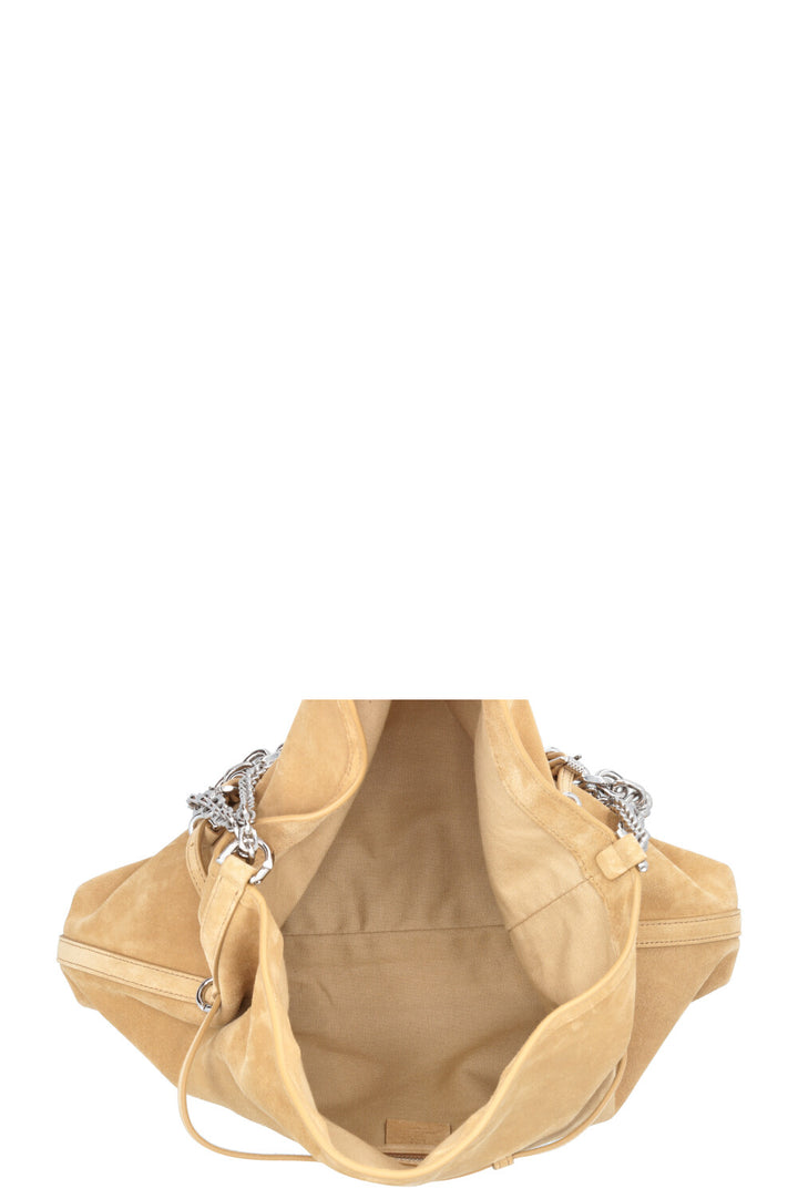 GIVENCHY Sac Voyou à chaîne moyen en daim beige