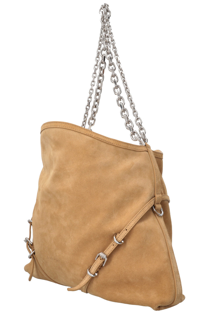 GIVENCHY Sac Voyou à chaîne moyen en daim beige