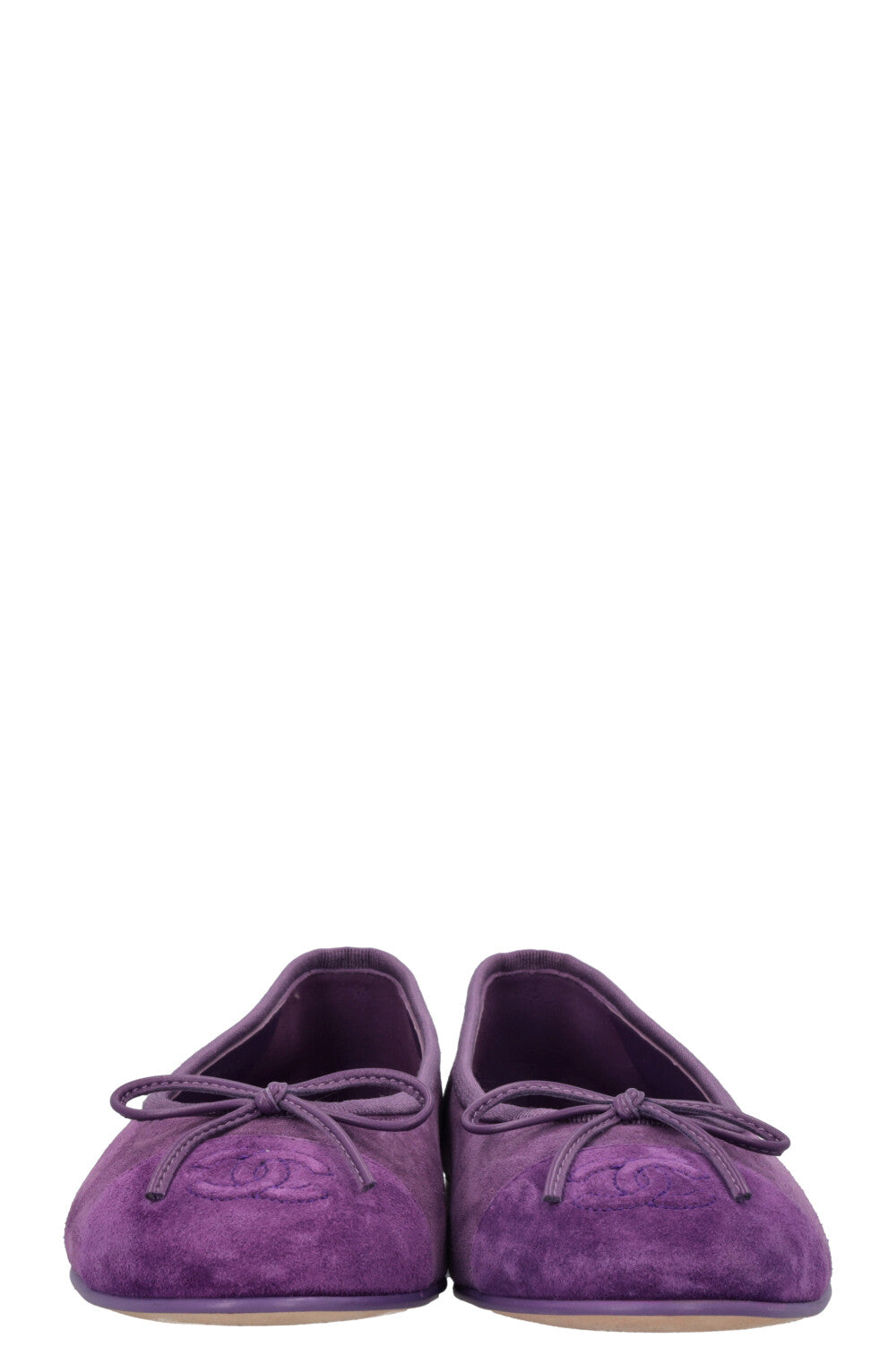 CHANEL Classic Ballet Flats Suede Violet