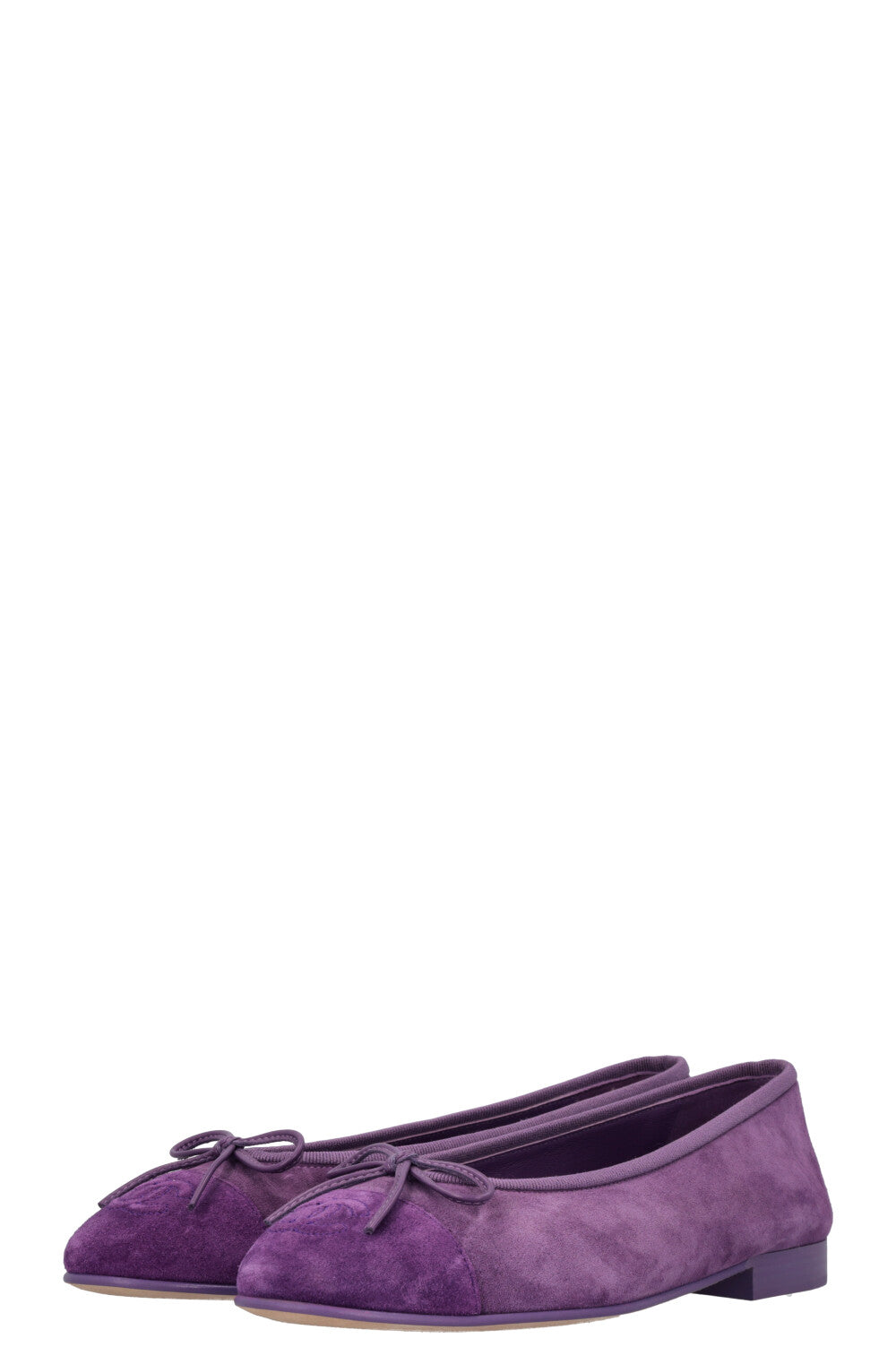CHANEL Classic Ballet Flats Suede Violet