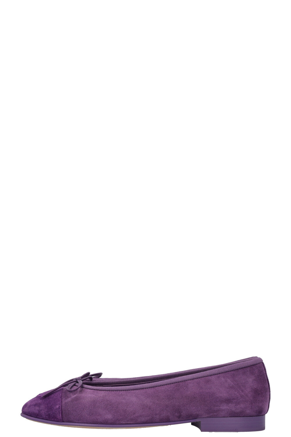 CHANEL Classic Ballet Flats Suede Violet