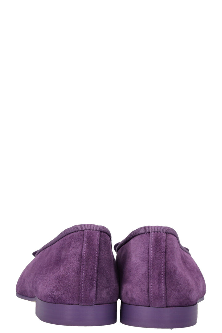 CHANEL Classic Ballet Flats Suede Violet