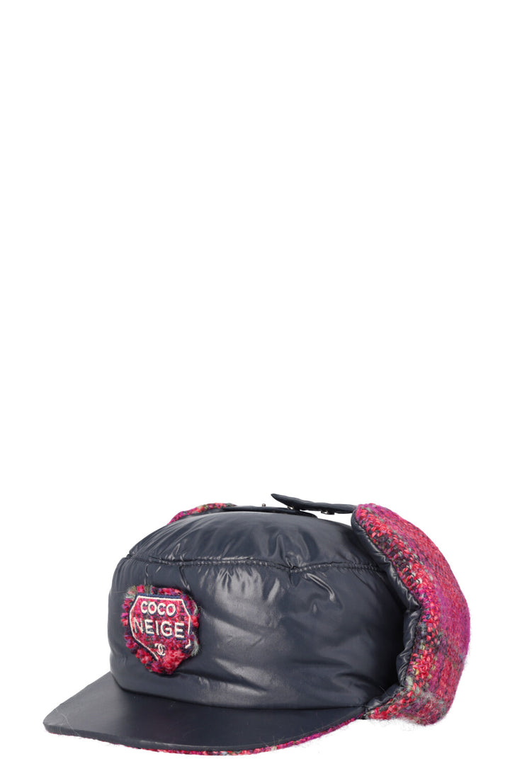 CHANEL Coco Neige Hat Nylon &amp; Tweed Blue