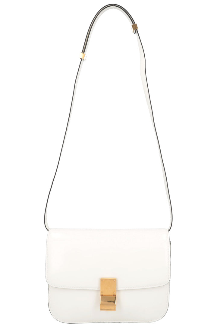 CÉLINE Classic Box Crossbody Bag Patent Ivory