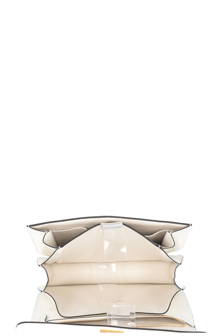 CÉLINE Classic Box Crossbody Bag Patent Ivory