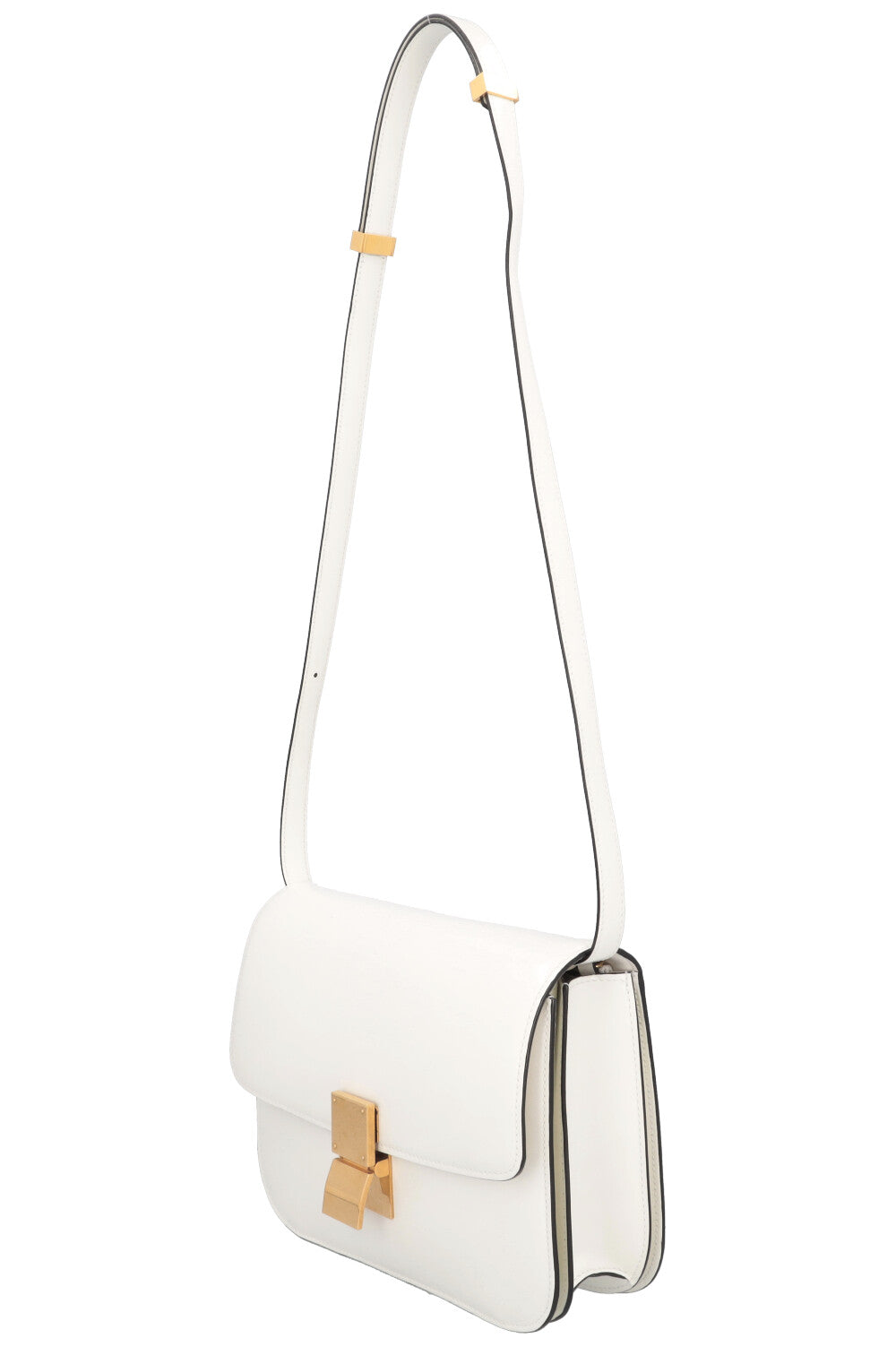 CÉLINE Classic Box Crossbody Bag Patent Ivory