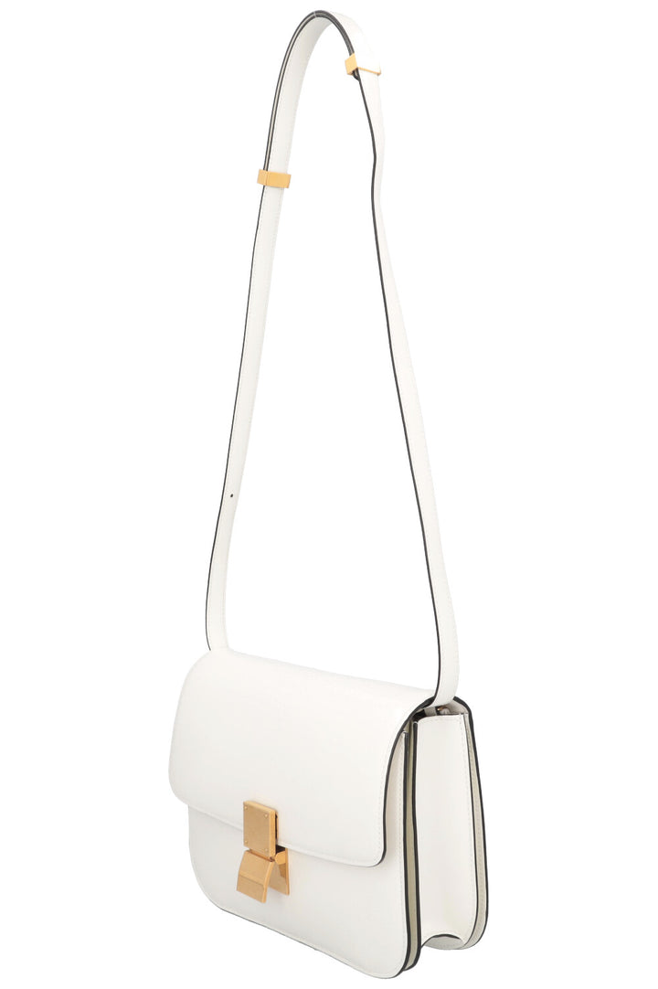 CÉLINE Classic Box Crossbody Bag Patent Ivory