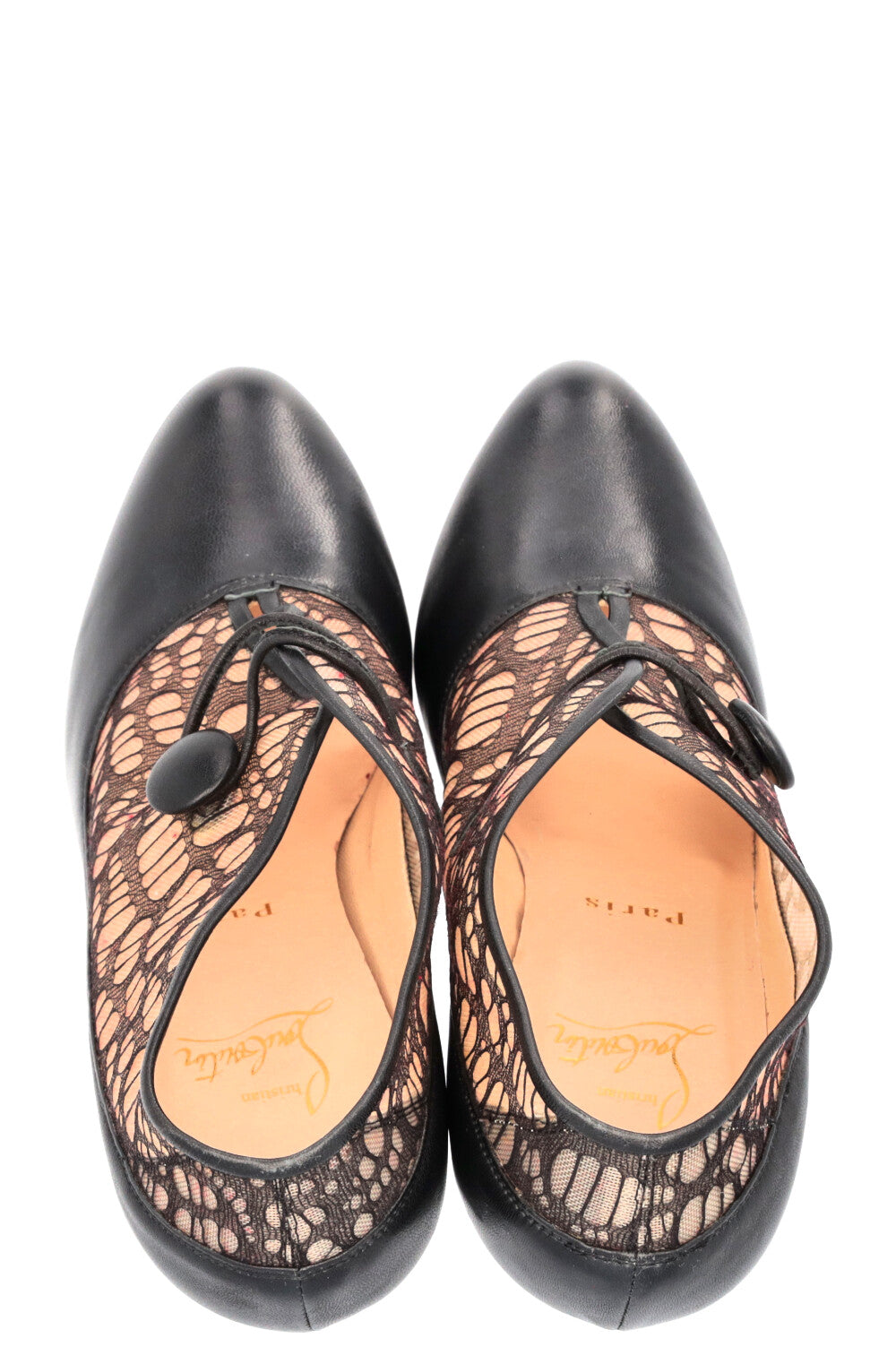 CHRISTIAN LOUBOUTIN Heels Black Lace Leather