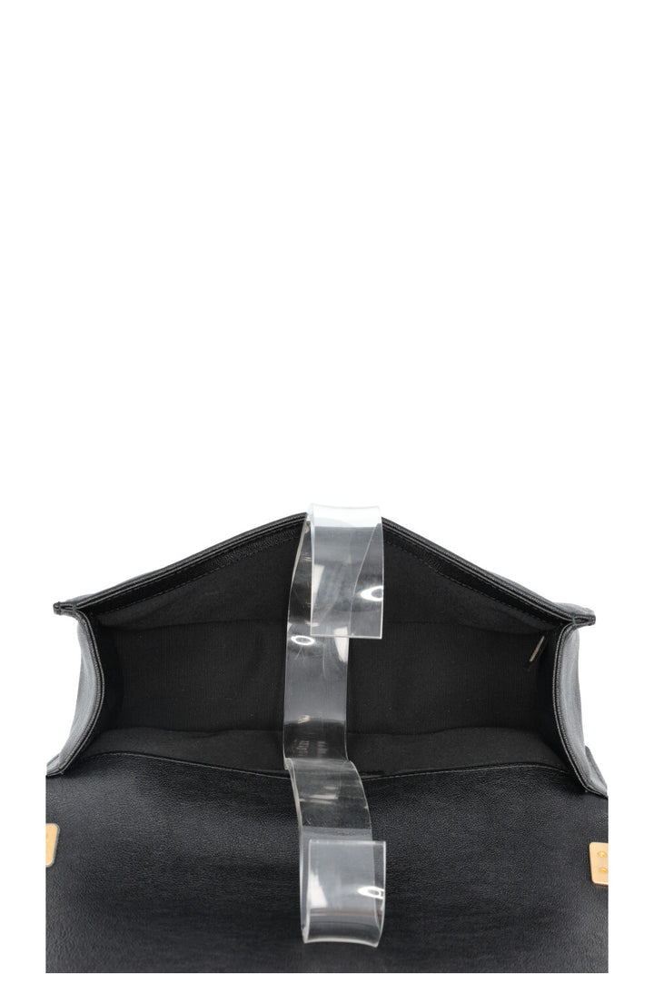 CHANEL Medium Boy Bag Grained Calfskin Black