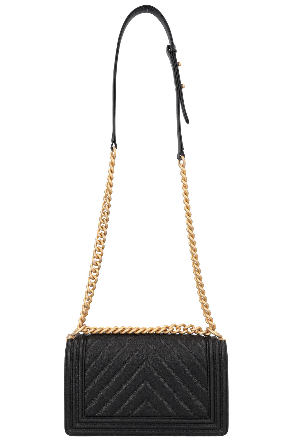 CHANEL Medium Boy Bag Grained Calfskin Black