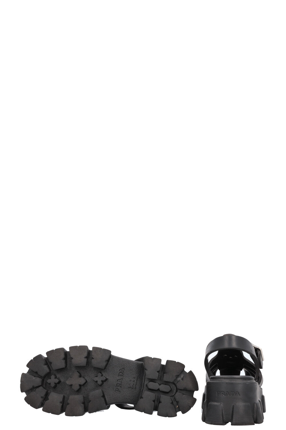 PRADA Rubber Monolith Sandals Black