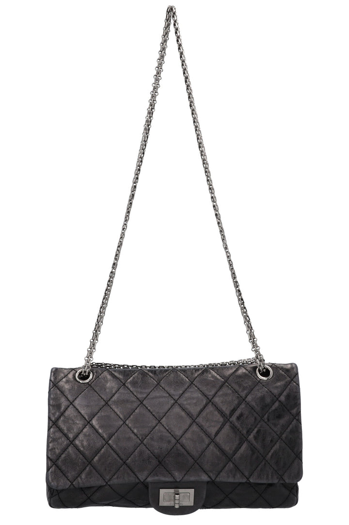 CHANEL 2.55 Large Metallic Black