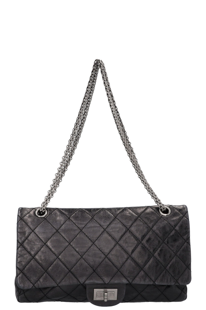 CHANEL 2.55 Large Metallic Black