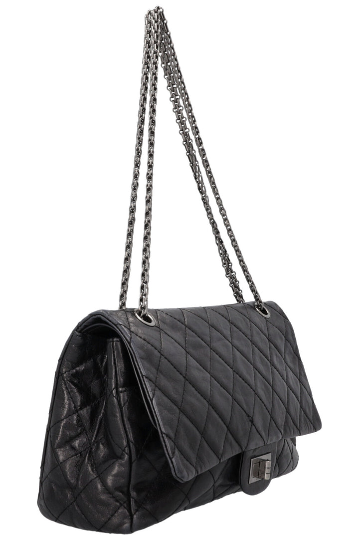 CHANEL 2.55 Large Metallic Black