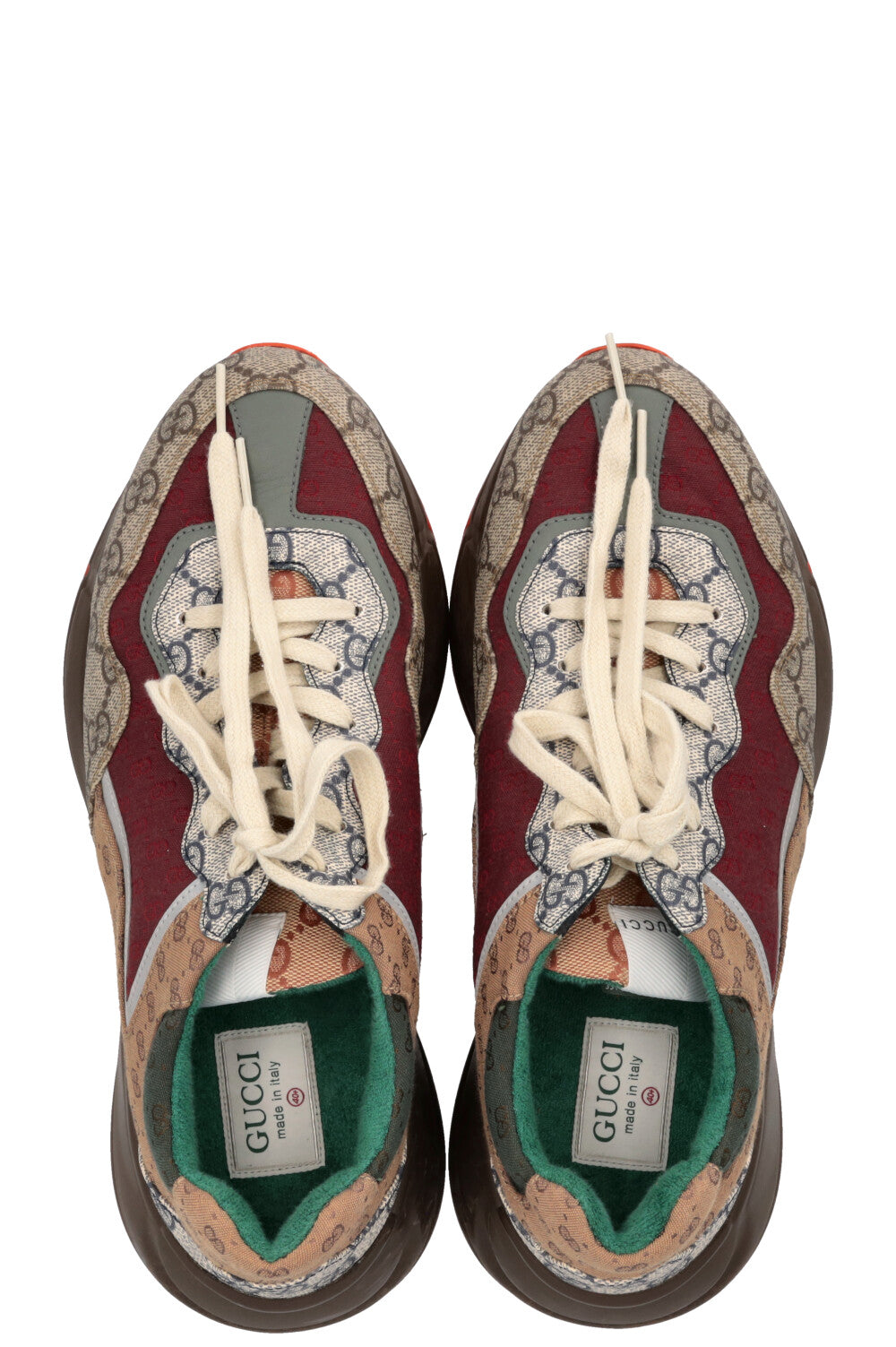 Baskets GUCCI Rhyton GG marron brique