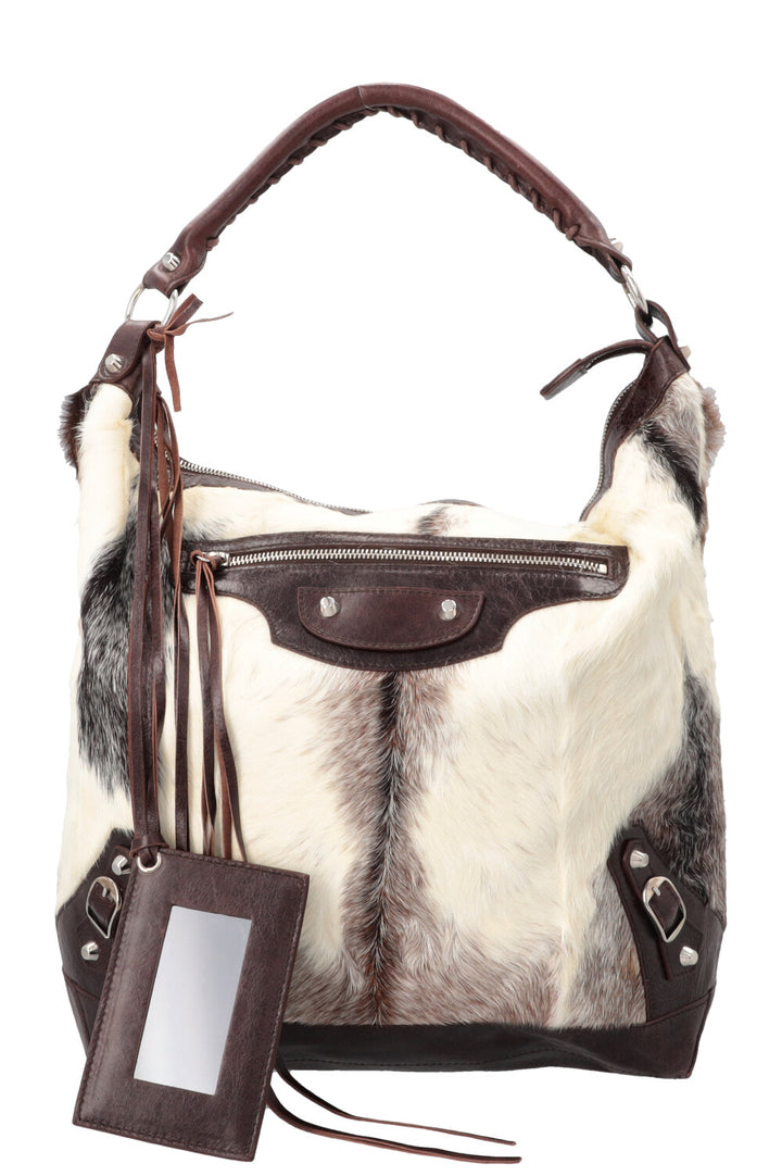 BALENCIAGA City Fur Hobo Bag