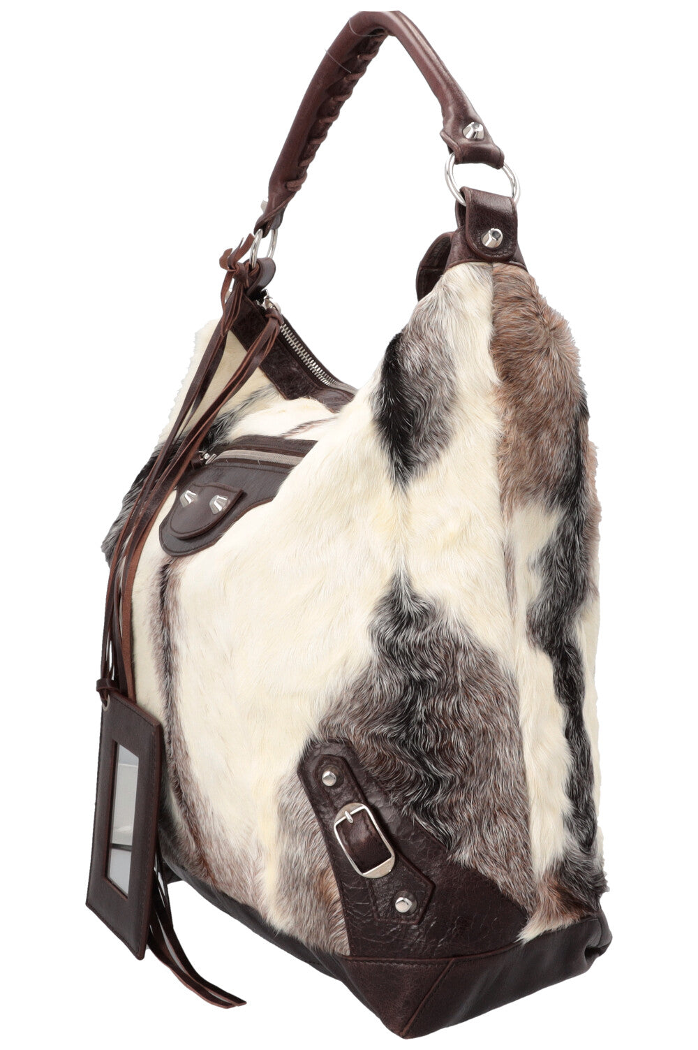 BALENCIAGA City Fur Hobo Bag