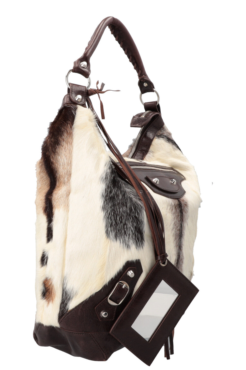 BALENCIAGA City Fur Hobo Bag