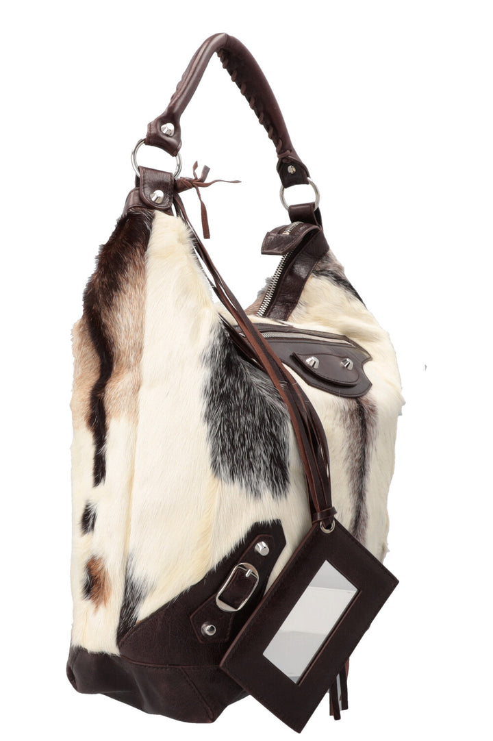 BALENCIAGA City Fur Hobo Bag