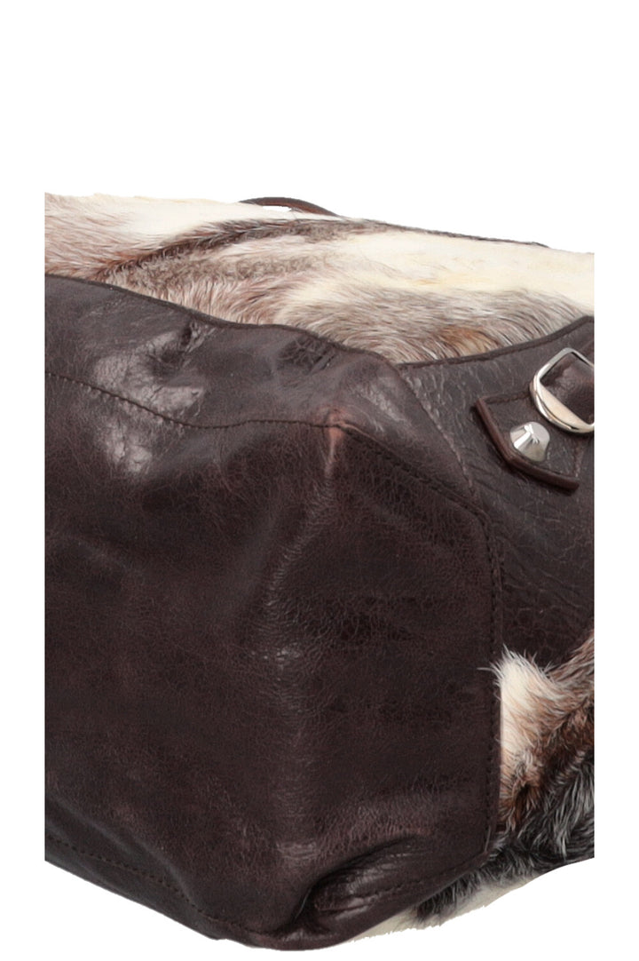 BALENCIAGA City Fur Hobo Bag