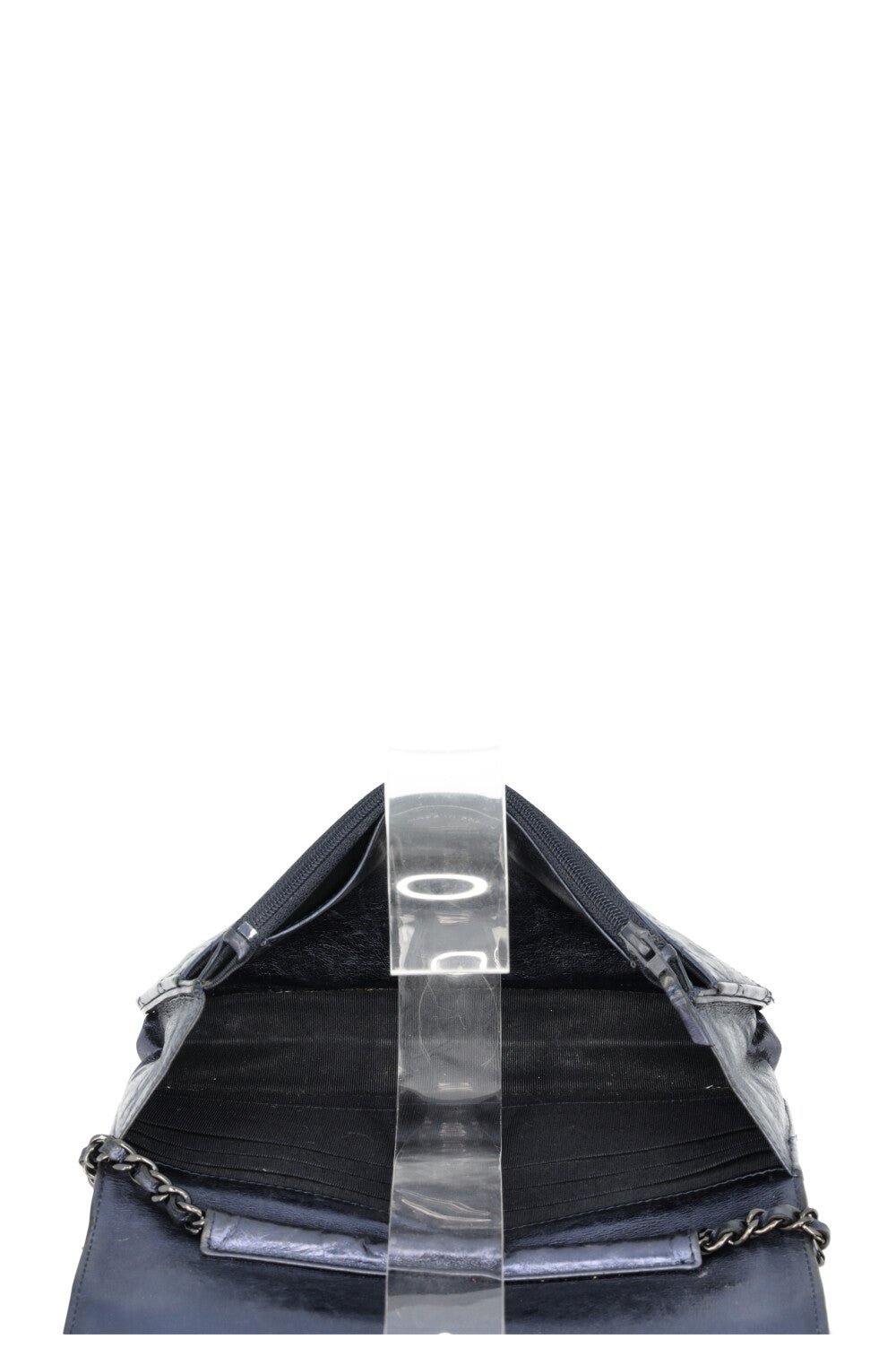 CHANEL 2.55 WOC Leather Metallic Navy