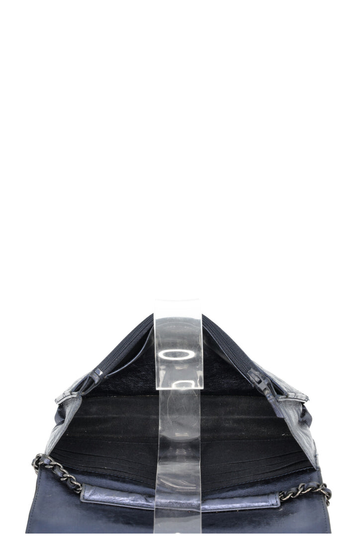 CHANEL 2.55 WOC Leather Metallic Navy