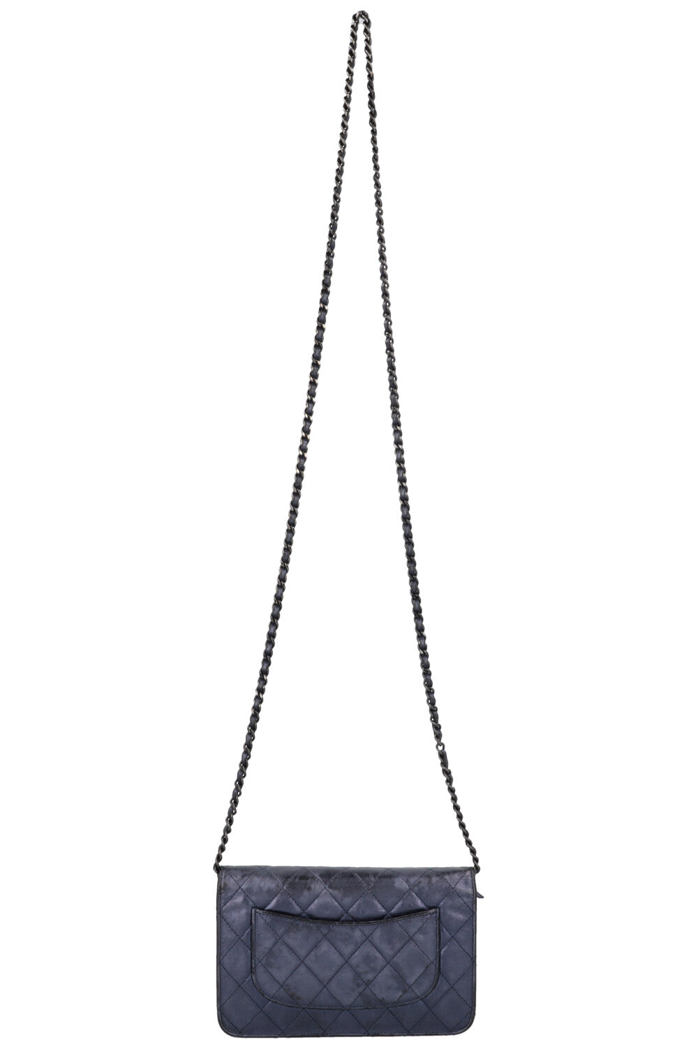CHANEL 2.55 WOC Leather Metallic Navy