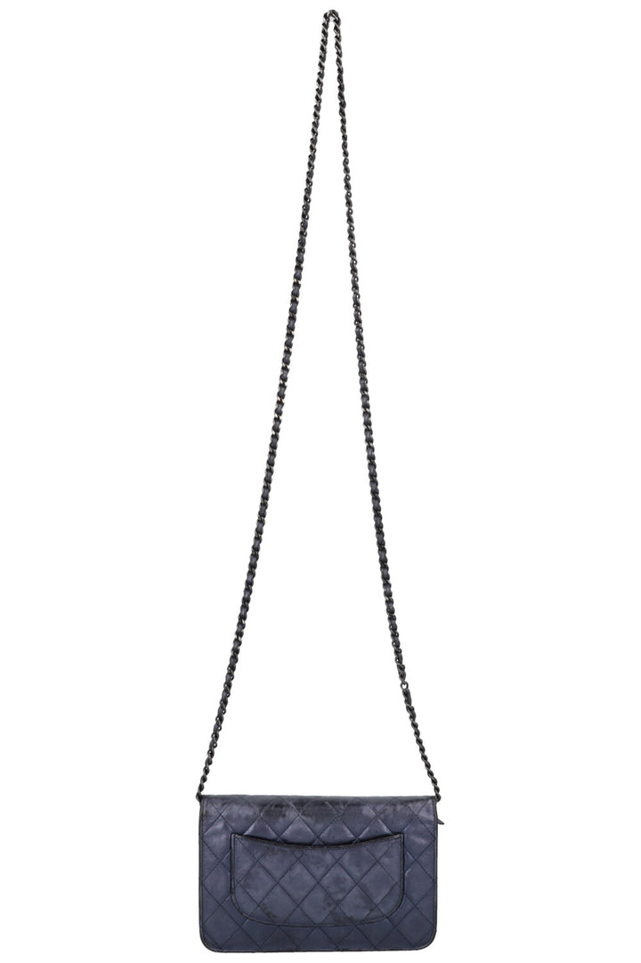 CHANEL 2.55 WOC Leather Metallic Navy