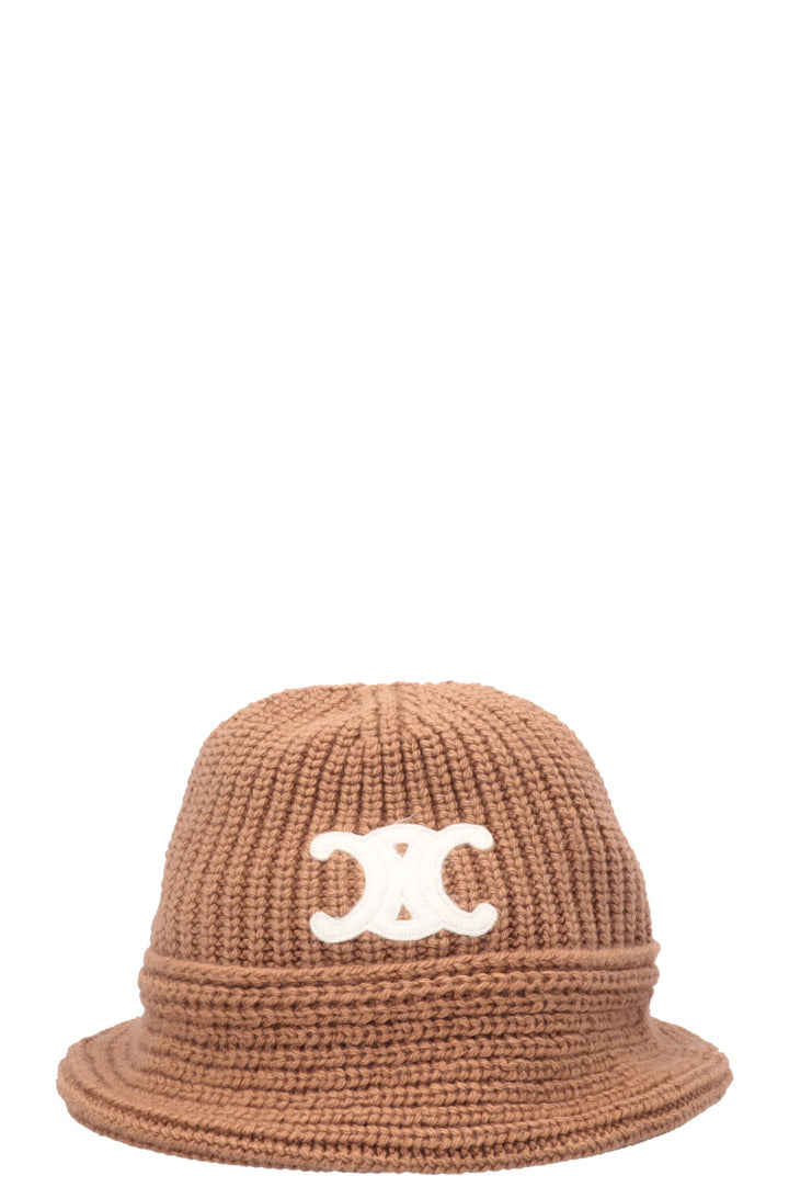 CELINE Triomphe Bob en Tricot Cachemire Camel