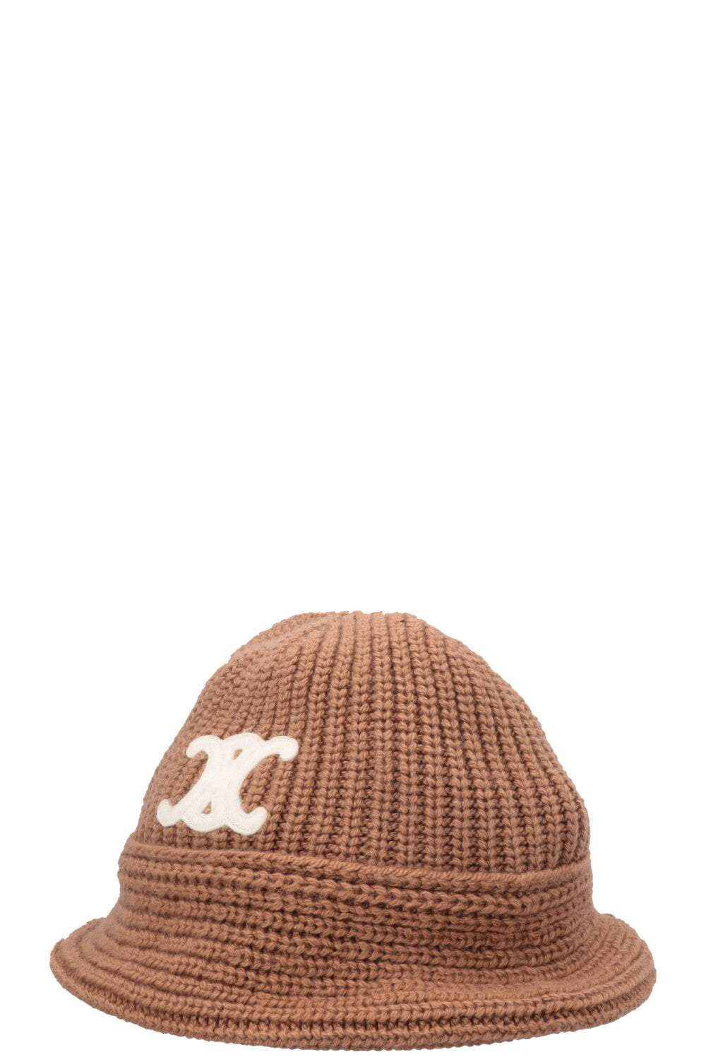 CELINE Triomphe Bob en Tricot Cachemire Camel